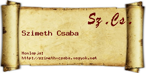 Szimeth Csaba névjegykártya